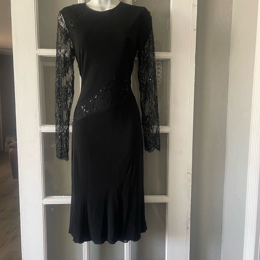 Tom‎ and Linda Platt Lace Long Sleeve Dress